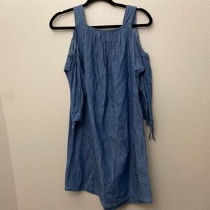 Madewell Linen Cotton Cold Shoulder Denim Dress XS